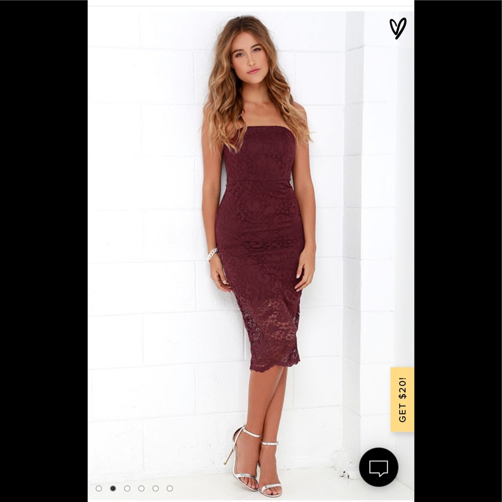 Lulus Strapless Lace Dress